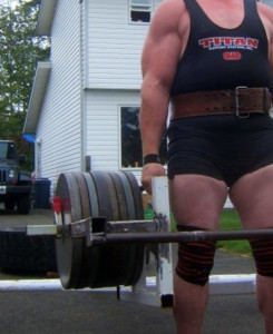 Example of using wrist straps to train for a strongman event